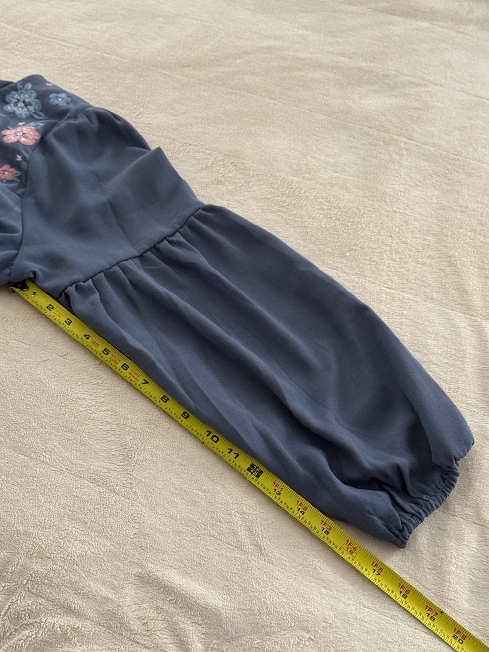 Savanna Jane Women’s Blue Floral Embroidered Detail Long Sleeve Dress Size 3X - Picture 7 of 7